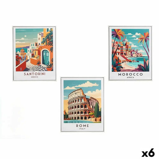 Canvas Gift Decor City 40 x 3 x 50 cm (6 Units) - Декорация и Осветление<<<Дом Градина<<<BigBuy&&&Картини и
