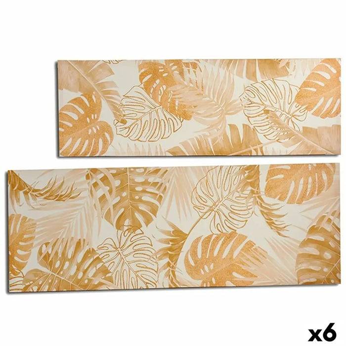 Canvas Gift Decor Golden Leaf of a plant 135 x 45 x 1,5 cm (6 Units) - Декорация и Осветление<<<Дом