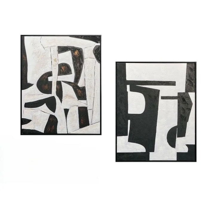 Canvas Gift Decor Lovers White Black 70 x 3,5 x 90 cm (2 Units) - Декорация и Осветление<<<Дом