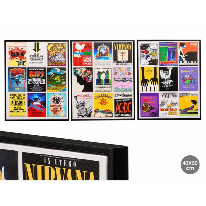 Canvas Gift Decor Music 40 x 2 x 50 cm (6 Units) - Декорация и Осветление<<<Дом Градина<<<BigBuy&&&Картини и