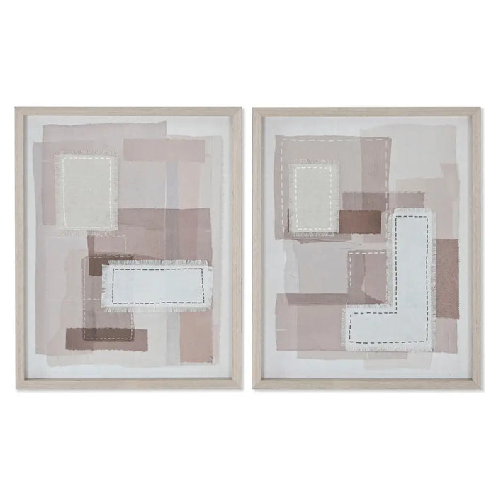 Canvas Home ESPRIT Beige Grey Abstract Modern 40 x 2,5 x 50 cm (2 Units) - Декорация и Осветление<<<Дом