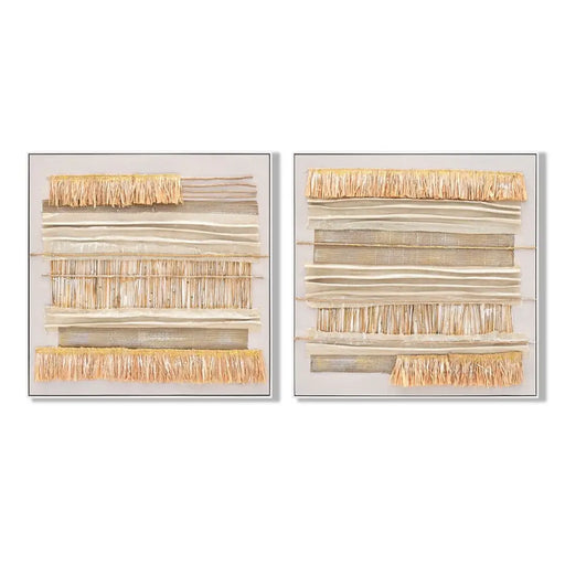 Canvas Home ESPRIT Beige Natural Boho 82 x 4,5 x 82 cm (2 Units) - Декорация и Осветление<<<Дом