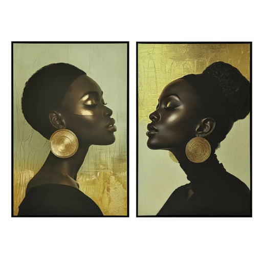 Canvas Home ESPRIT Black Golden 83 x 4 x 123 cm (2 Units) - Декорация и Осветление<<<Дом Градина<<<BigBuy&&&Картини и