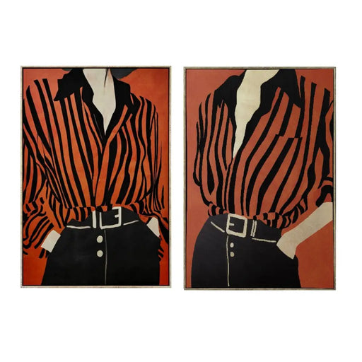 Canvas Home ESPRIT Black Red Urban 83 x 4 x 123 cm (2 Units) - Декорация и Осветление<<<Дом Градина<<<BigBuy&&&Картини