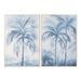 Canvas Home ESPRIT Blue White Palms Tropical 82,5 x 3,5 x 122,5 cm (2 Units) - Декорация и Осветление<<<Дом