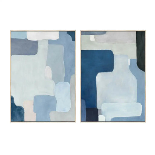 Canvas Home ESPRIT Blue White Sky blue Abstract Urban 100 x 4 x 140 cm (2 Units) - Декорация и Осветление<<<Дом
