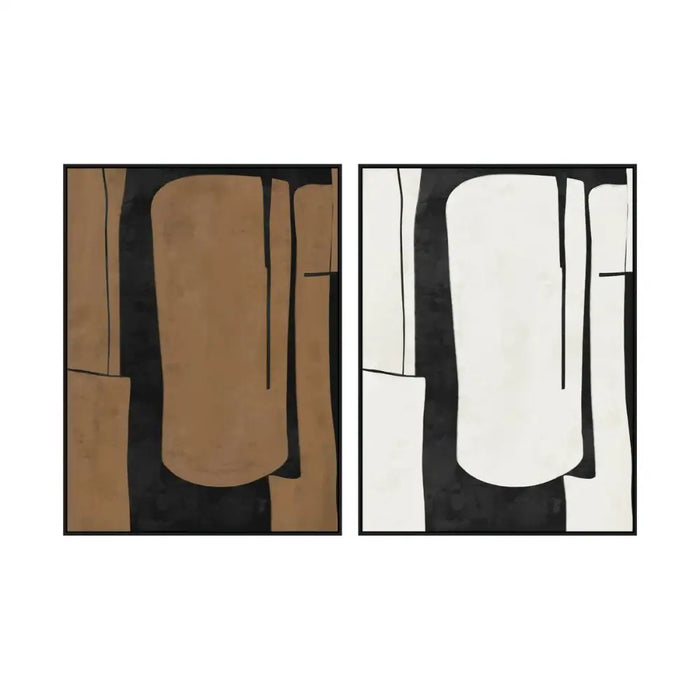 Canvas Home ESPRIT Brown Black Abstract Urban 90 x 4 x 120 cm (2 Units) - Декорация и Осветление<<<Дом