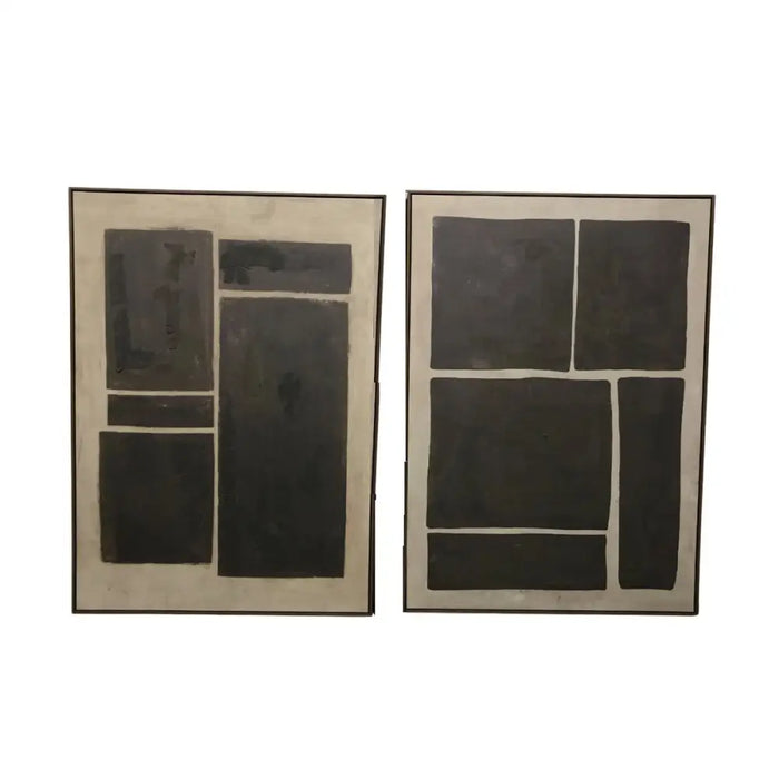 Canvas Home ESPRIT Dark brown Light brown Abstract Modern 100 x 4 x 140 cm (2 Units) - Декорация и Осветление<<<Дом