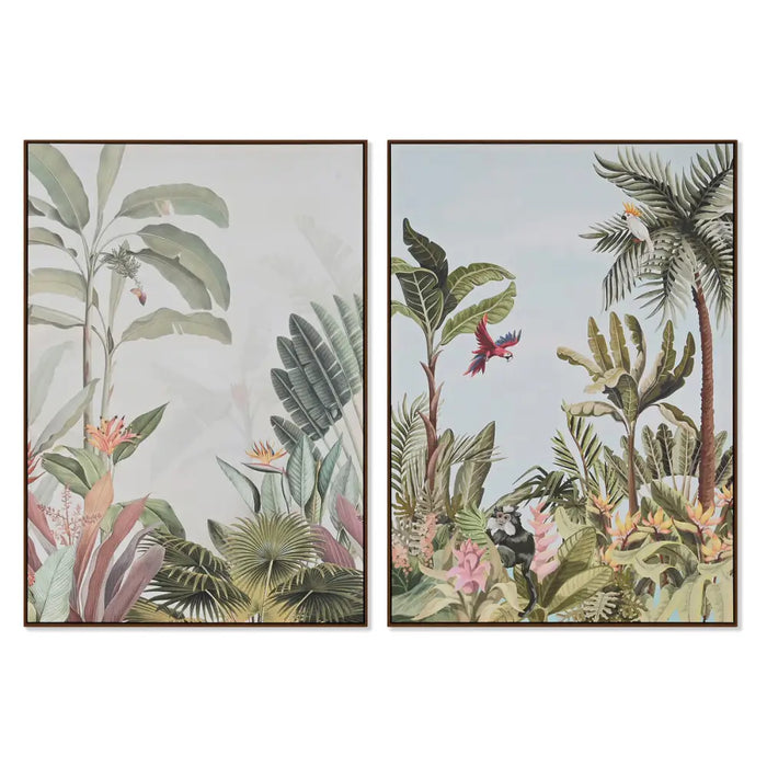 Canvas Home ESPRIT Green Tropical 100 x 4 x 140 cm (2 Units) - Декорация и Осветление<<<Дом Градина<<<BigBuy&&&Картини