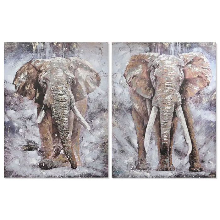 Canvas Home ESPRIT Grey Elephant Colonial 90 x 3 x 120 cm (2 Units) - Декорация и Осветление<<<Дом