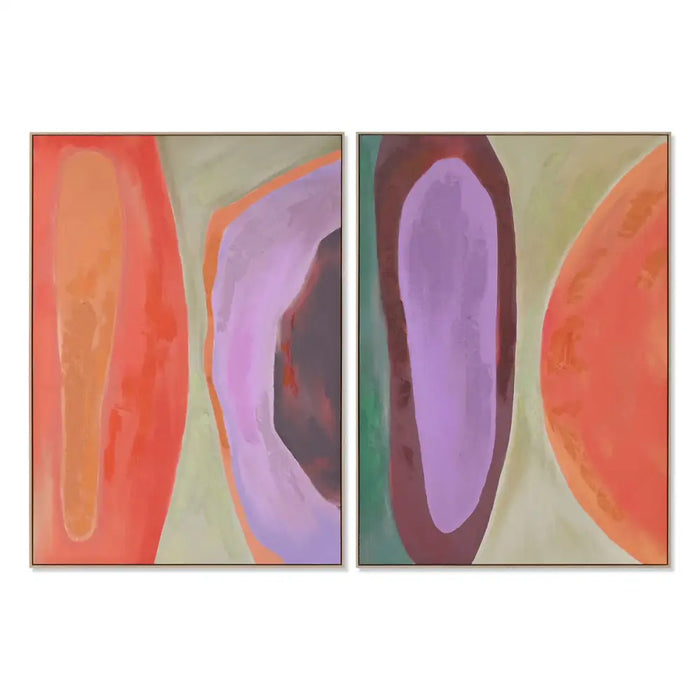 Canvas Home ESPRIT Orange Light mauve Modern Urban 100 x 4 x 140 cm (2 Units) - Декорация и Осветление<<<Дом