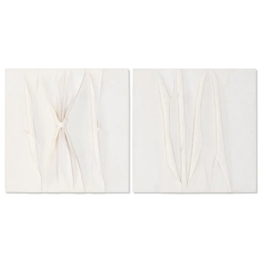 Canvas Home ESPRIT White Abstract Scandinavian 60 x 3,5 x 60 cm (2 Units) - Декорация и Осветление<<<Дом