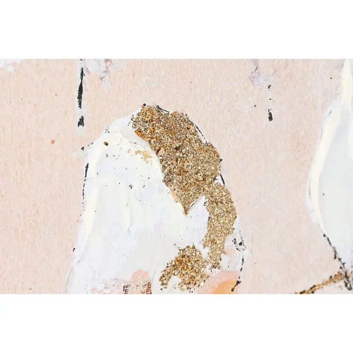 Canvas Home ESPRIT White Beige Grey Golden Birds Scandinavian 103 x 4,5 x 143 cm (2 Units) - Картини и