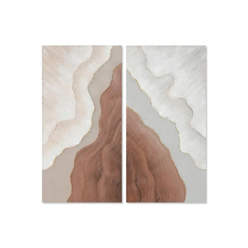 Canvas Home ESPRIT White Brown Abstract Scandinavian 50 x 3 x 100 cm (2 Units) - Декорация и Осветление<<<Дом