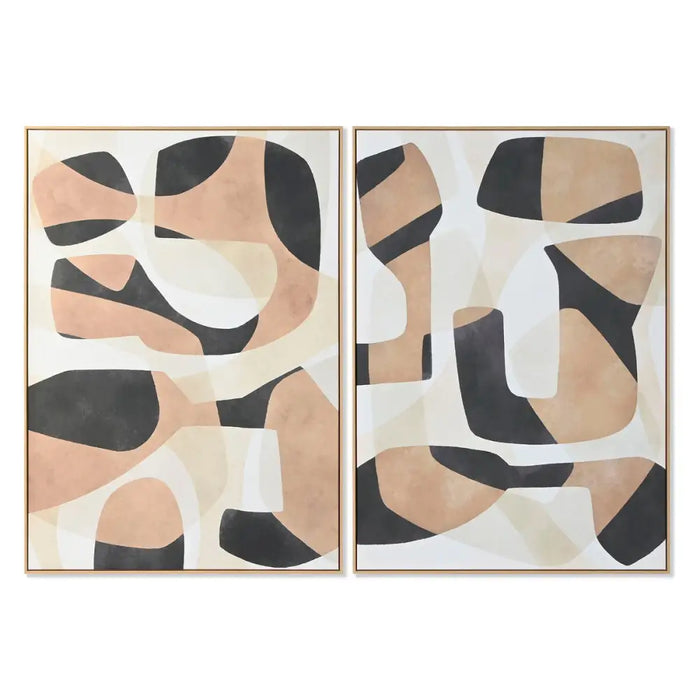 Canvas Home ESPRIT White Brown Black Beige Abstract Urban 100 x 4 x 140 cm (2 Units) - Декорация и Осветление<<<Дом