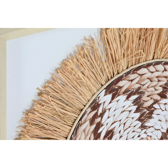 Canvas Home ESPRIT White Natural Boho 60 x 3 x 60 cm (2 Units) - Декорация и Осветление<<<Дом