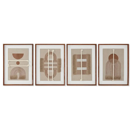 Canvas Home ESPRIT White Natural Modern Scandinavian 36 X 2,3 X 50,3 cm (4 Units) - Декорация и Осветление<<<Дом