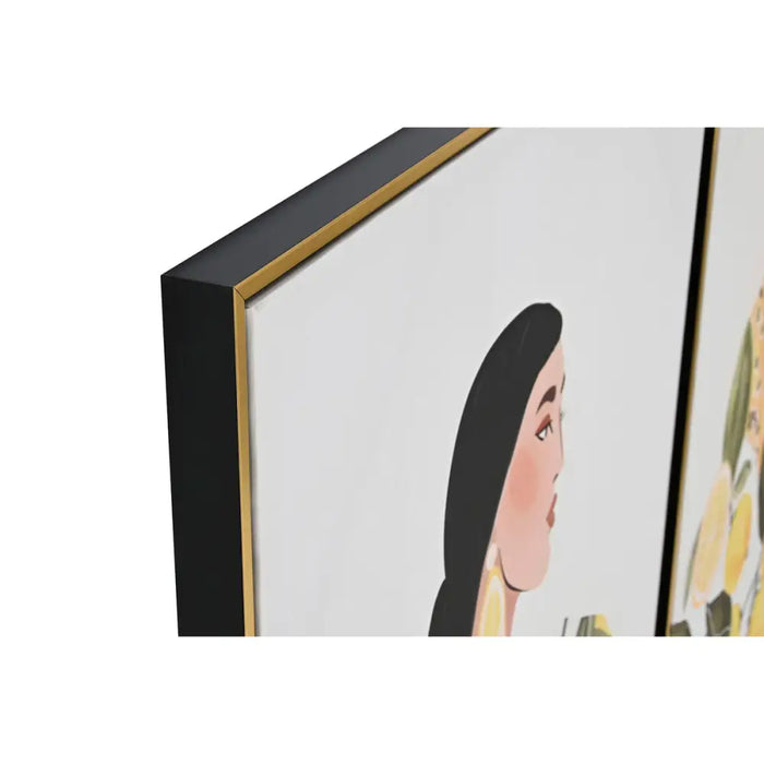 Canvas Home ESPRIT Yellow Green Mediterranean chica 82,5 x 3,5 x 122,5 cm (2 Units) - Декорация и Осветление<<<Дом