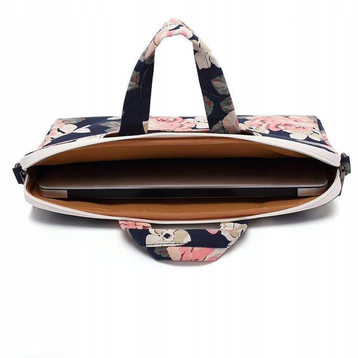 Canvaslife Briefcase 15-16'' Laptop Bag - Navy Blue and White