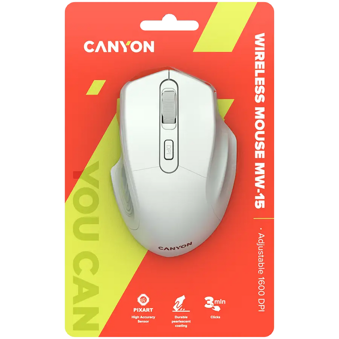 Canyon CNE-CMSW15PW mouse - Мишки<<<Периферия<<<Компютри и периферия<<<TechMart&&&Мишки<<<Мишки и