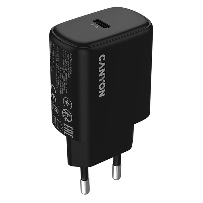 CHARGER 220V CANYON 25W BK CNE-CHA250-11 5V-3A/9V-2.77A/12V-2.08A-25W
