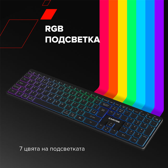 Keyboard CANYON HKB-W11 CNS-HBTK11B BLACK