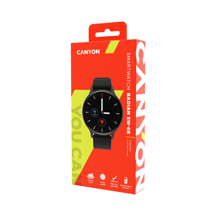 Smart watch CANYON BADIAN CNS-SW68BB 45 MM, HEART MONITOR, SPO2