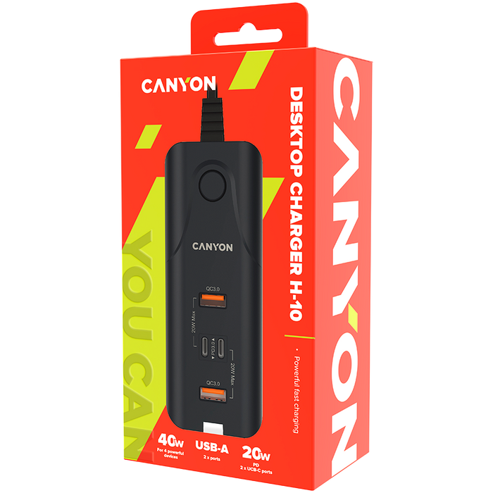 Charger Canyon CNE-CHA10B 100-240/5V 2xUSB-A+2xUSB-C 40W