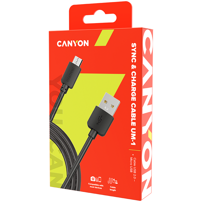 Cable CANYON CNE-USBM1B USB-USB Micro 1M