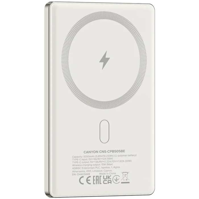 Canyon CNS-CPB505BE 5000 mAh Slim External Battery