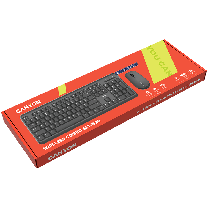 Keyboard and mouse Canyon CNS-HSETW02-BG