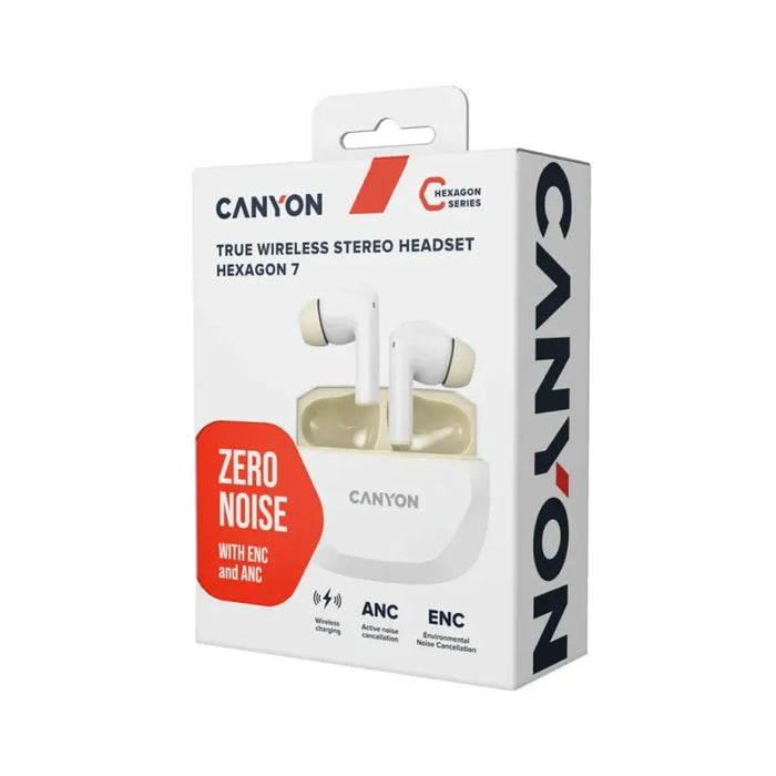 Headphones with microphone Canyon CNS-TWS7WB White