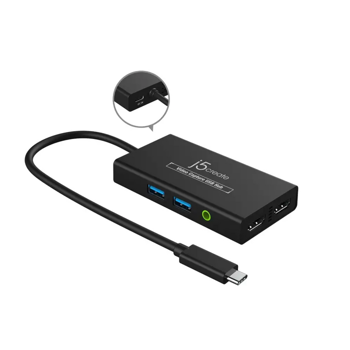 Capture j5create JVA01 HDMI - HDMI USB-C hub Black - TV Тунери и Видео устройства<<<Компютърни