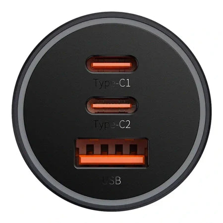 Car charger Baseus Golden Contactor Pro 2x USB-C 1x USB 65W (grey) - Car chargers<<<Chargers<<<GSM