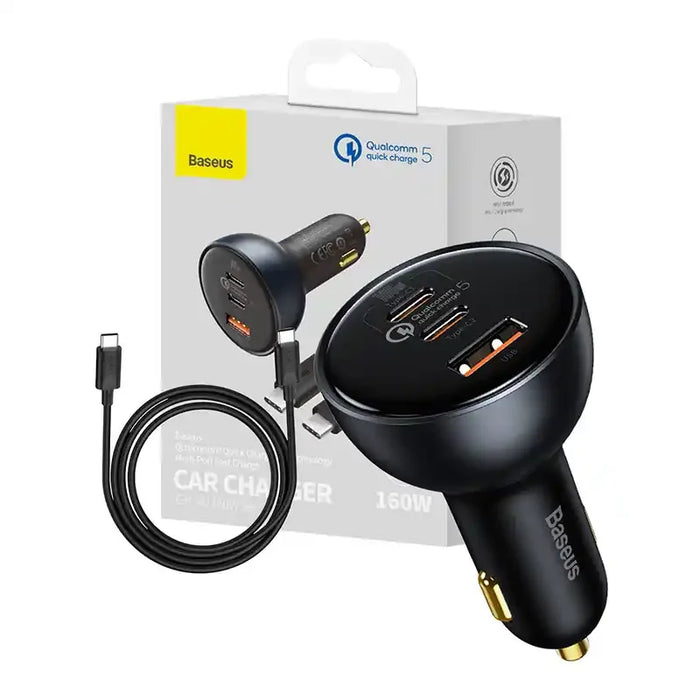 Car Charger Baseus Qualcomm USB 2x USB-C 160W (Grey) - Car chargers<<<Chargers<<<GSM Accessories<<<InnproXML&&&Cell