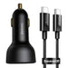 Car charger Baseus Superme USB USB-C 100W + USB-C cable (black) - Car chargers<<<Chargers<<<GSM