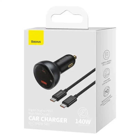 Car charger Baseus Superme USB USB-C 140W (black) - Car chargers<<<Chargers<<<GSM Accessories<<<InnproXML&&&Cell phone