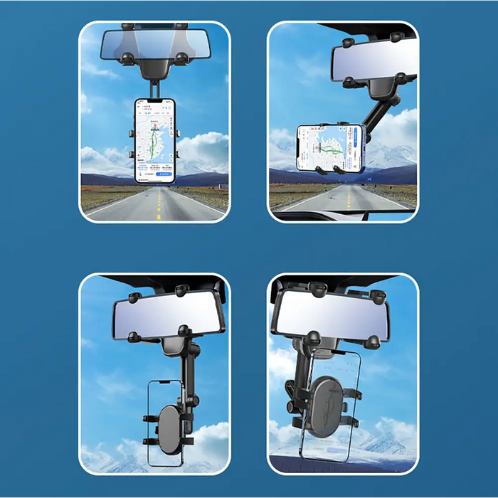 Car Phone Holder for Rearview Mirror - Black - Cell phone holders<<<HurtelXML