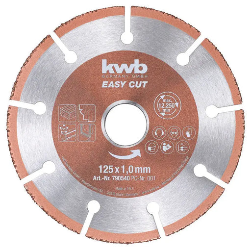 CARBIDE CUTTING DISC 125 MM 1 PIECE KWB - Дискове за ъглошлайфи<<<Консумативи за електроинструменти<<<Инструменти и