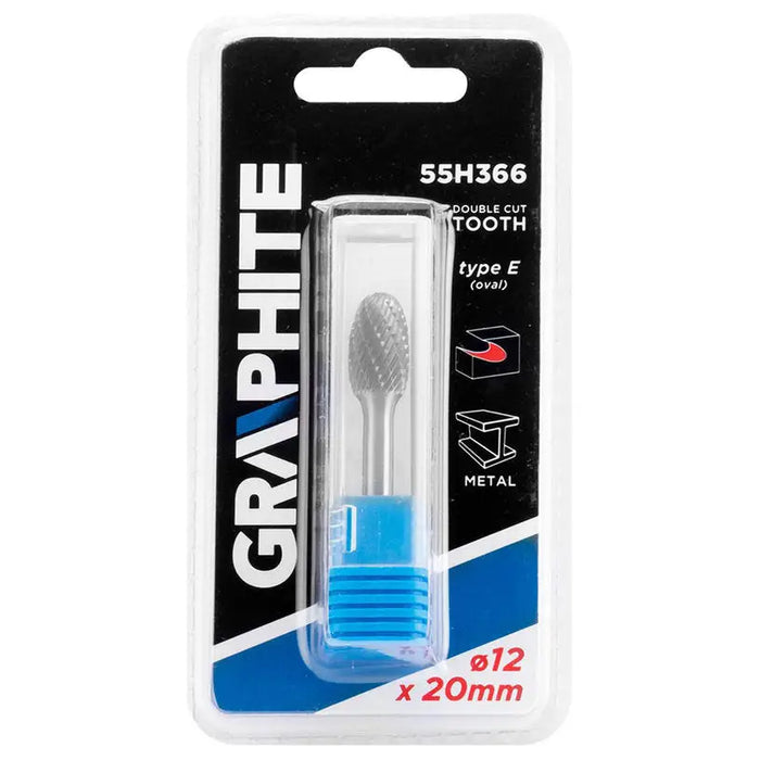 CARBIDE OVAL MILLER FOR METAL 12X20 MM GRAPHITE 55H366 - Метални четки<<<Консумативи за