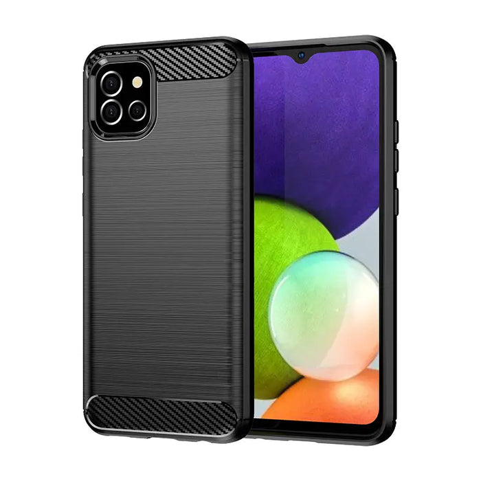 Carbon Case Flexible Cover Case for Samsung A03S EU (166.5) black - Cell phone cases and covers<<<HurtelXML