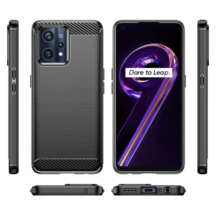 Carbon Case Flexible Cover Realme 9 Pro + (9 Pro Plus) black - Cell phone cases and covers<<<HurtelXML