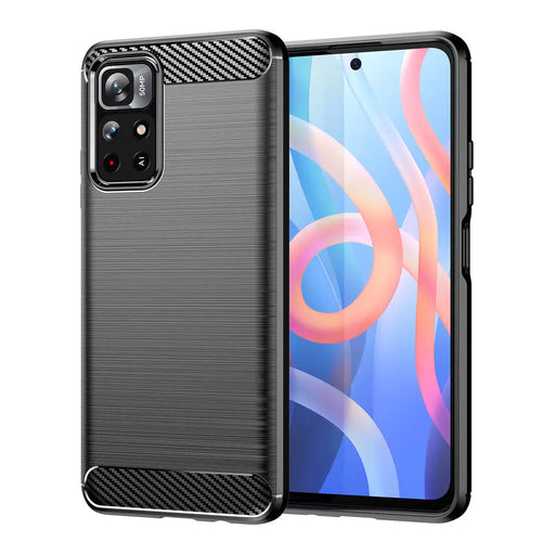 Carbon Case Flexible Cover Sleeve for Xiaomi Redmi Note 11 black - Cell phone cases and covers<<<HurtelXML