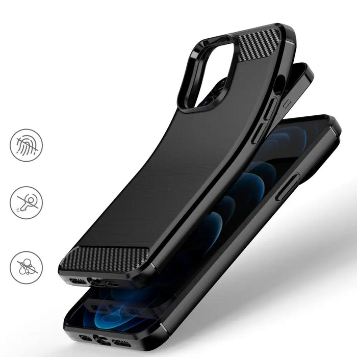 Carbon Case Flexible Cover TPU Case for iPhone 13 Pro Max black - Cell phone cases and covers<<<HurtelXML