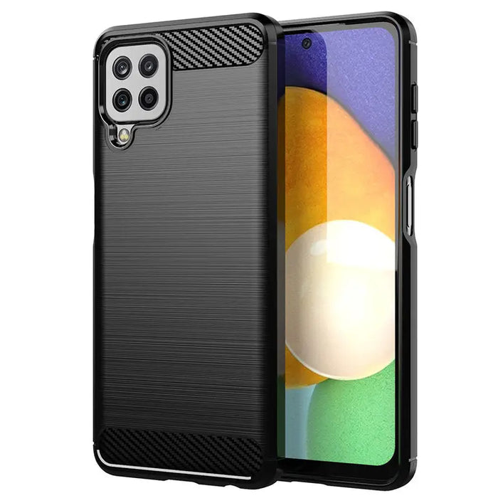 Carbon Case Flexible Cover TPU Case for Samsung Galaxy A22 4G black - Cell phone cases and covers<<<HurtelXML