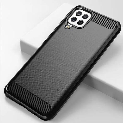 Carbon Case Flexible Cover TPU Case for Samsung Galaxy A22 4G black - Cell phone cases and covers<<<HurtelXML