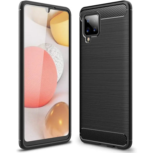 Carbon Case Flexible Cover TPU Case for Samsung Galaxy A42 5G black - Cell phone cases and covers<<<HurtelXML