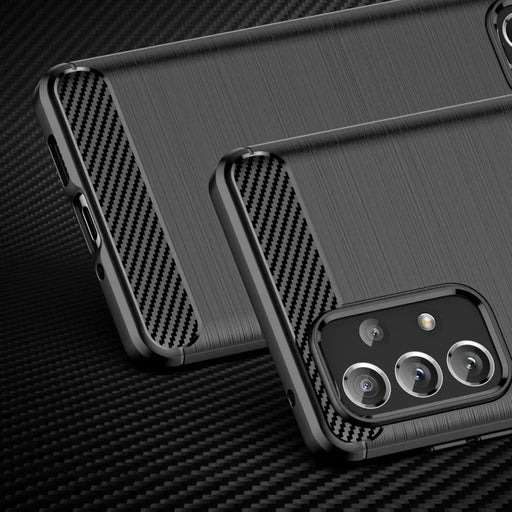 Carbon Case Flexible TPU cover for Samsung Galaxy A73 black - Cell phone cases and covers<<<HurtelXML