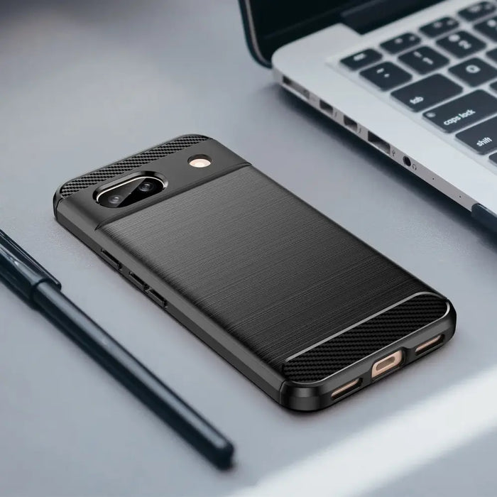 Carbon Case for Google Pixel 8A Flexible Silicone Carbon Cover - Black - Cell phone cases and covers<<<HurtelXML