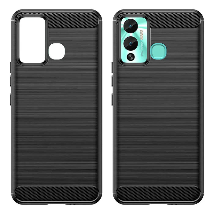 Carbon Case case for Infinix Hot 12 Play NFC / Hot 12 Play flexible silicone carbon cover black - Cell phone cases